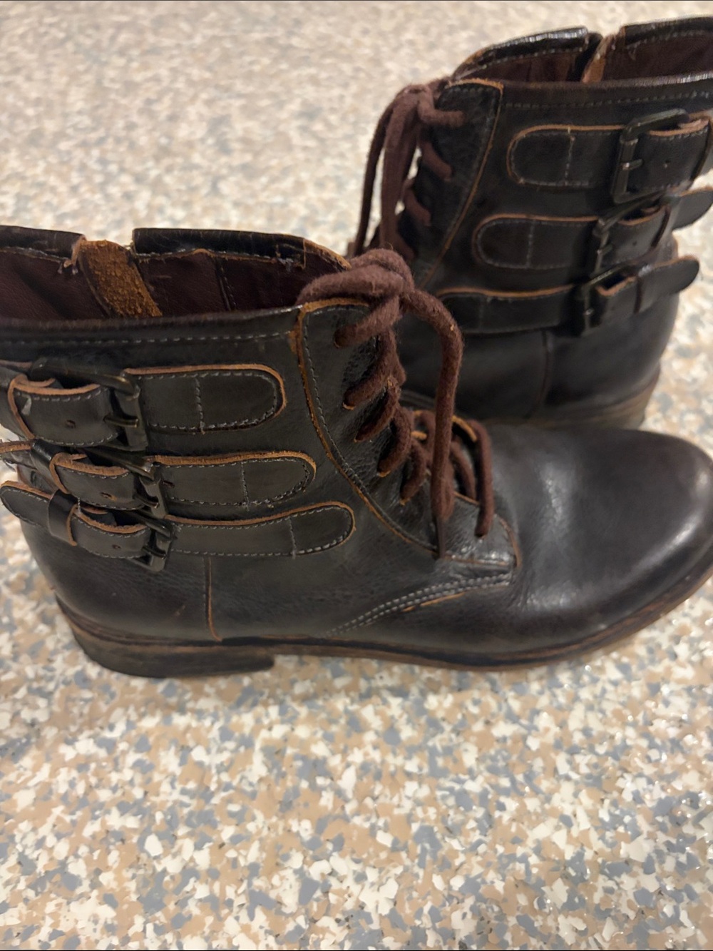 Matisse Dark Brown side zipper Ankle Boots with Side Buckles